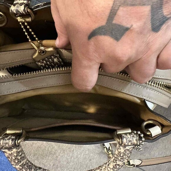 Coach Rogue Bag 25 In Colorblock With Tea Rose And Snakeskin Detail C8511 - Picture 2 of 12